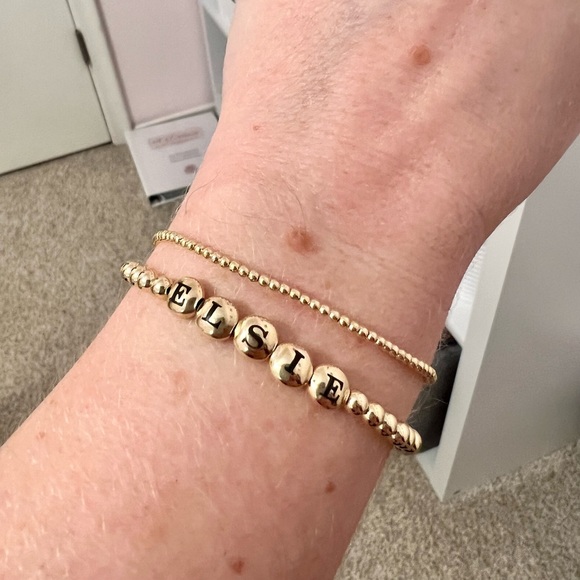 Custom Letter Bracelets with 14k Gold Filled Beads - Set of 3 (2mm, 3mm, 4mm) - Picture 7 of 8